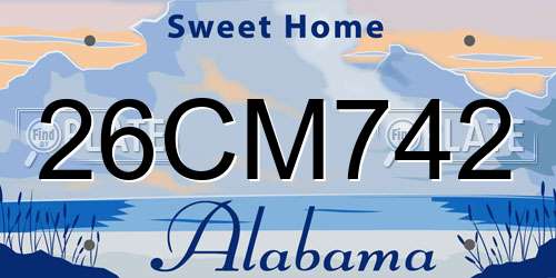 26CM742 Alabama License Plate