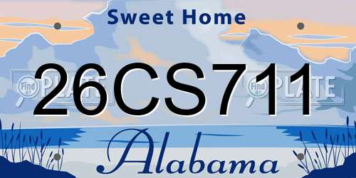 26CS711 Alabama License Plate