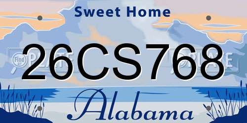 26CS768 Alabama License Plate