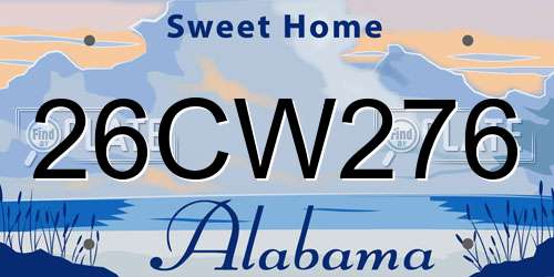 26CW276 Alabama License Plate
