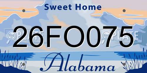 26FO075 Alabama License Plate