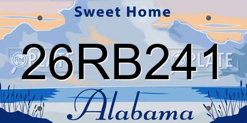 26RB241 Alabama License Plate