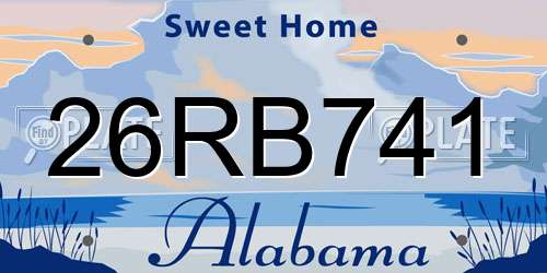 26RB741 Alabama License Plate