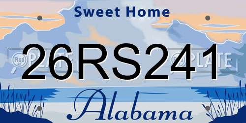 26RS241 Alabama License Plate