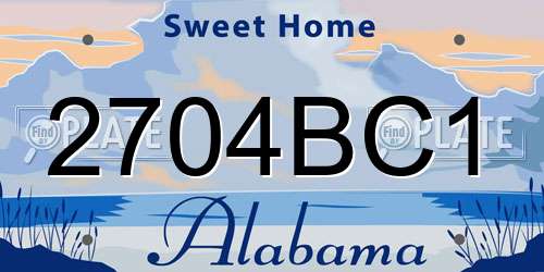2704BC1 Alabama License Plate