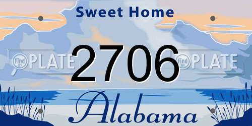 2706 Alabama License Plate
