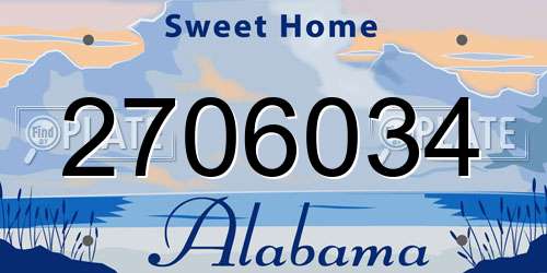 2706034 Alabama License Plate
