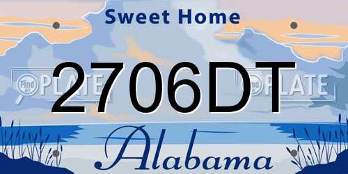 2706DT Alabama License Plate