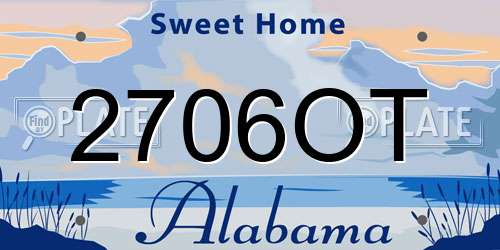 2706OT Alabama License Plate