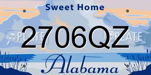 2706QZ Alabama License Plate