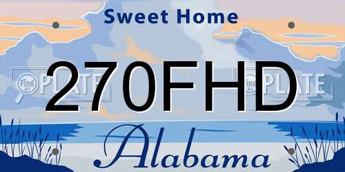270FHD Alabama License Plate