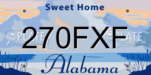 270FXF Alabama License Plate
