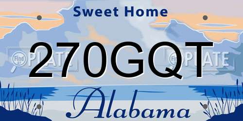 270GQT Alabama License Plate