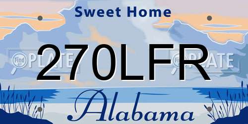 270LFR Alabama License Plate