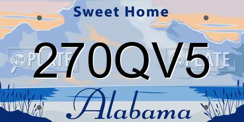 270QV5 Alabama License Plate