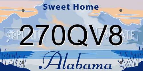 270QV8 Alabama License Plate