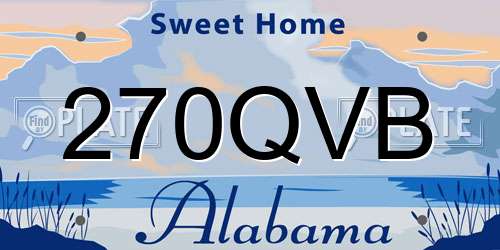 270QVB Alabama License Plate