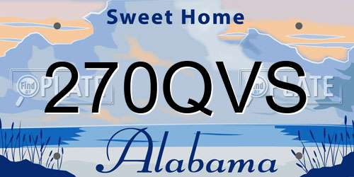 270QVS Alabama License Plate