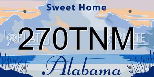 270TNM Alabama License Plate