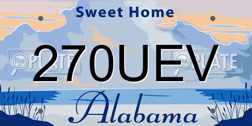 270UEV Alabama License Plate