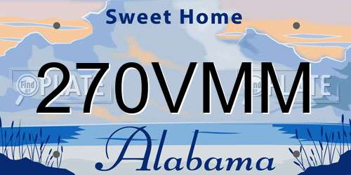 270VMM Alabama License Plate
