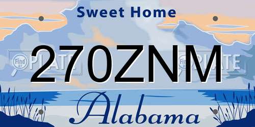 270ZNM Alabama License Plate