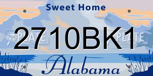2710BK1 Alabama License Plate