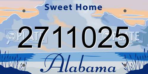 2711025 Alabama License Plate