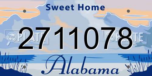 2711078 Alabama License Plate