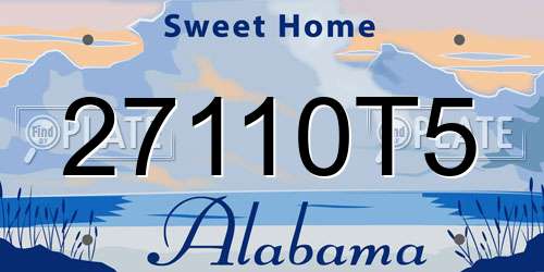 27110T5 Alabama License Plate