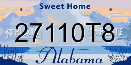 27110T8 Alabama License Plate