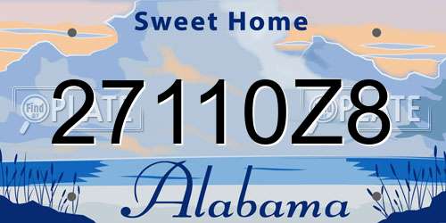 27110Z8 Alabama License Plate