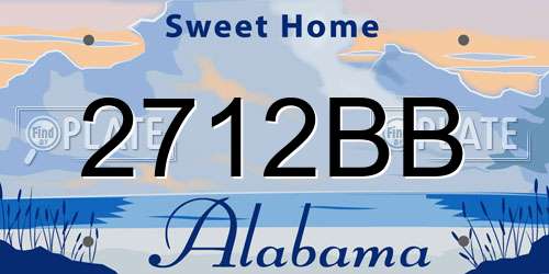 2712BB Alabama License Plate