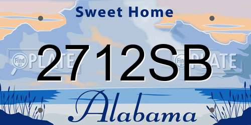 2712SB Alabama License Plate