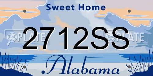 2712SS Alabama License Plate
