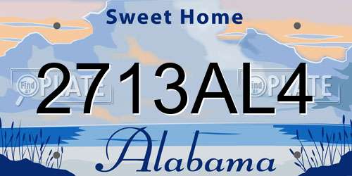 2713AL4 Alabama License Plate