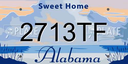 2713TF Alabama License Plate