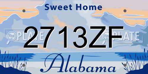2713ZF Alabama License Plate