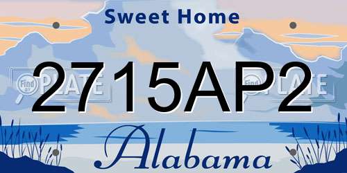 2715AP2 Alabama License Plate