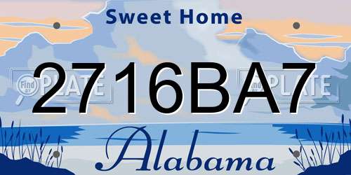 2716BA7 Alabama License Plate