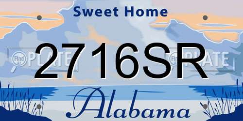 2716SR Alabama License Plate