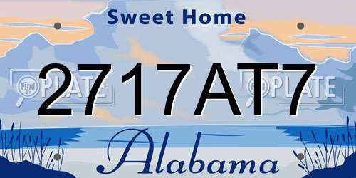 2717AT7 Alabama License Plate