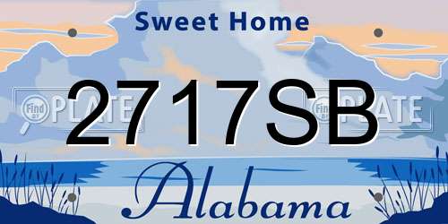 2717SB Alabama License Plate