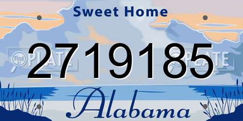 2719185 Alabama License Plate