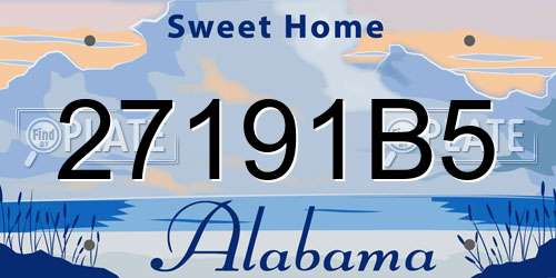 27191B5 Alabama License Plate