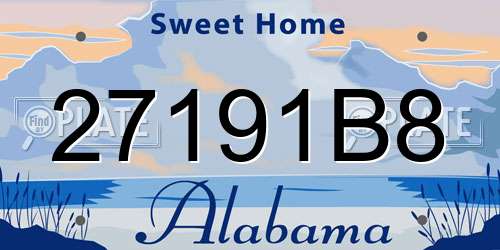 27191B8 Alabama License Plate