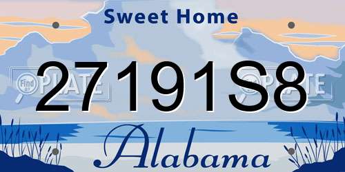 27191S8 Alabama License Plate