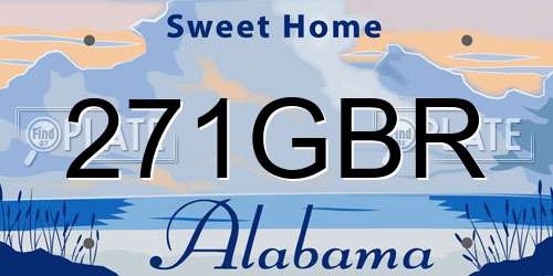 271GBR Alabama License Plate