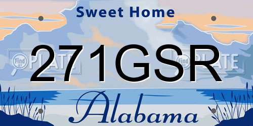 271GSR Alabama License Plate