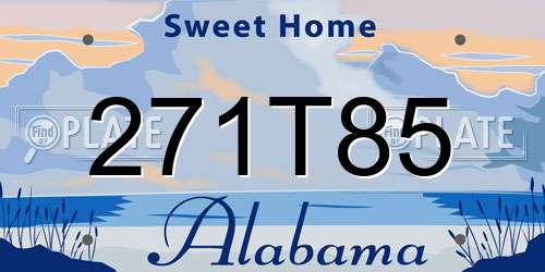 271T85 Alabama License Plate
